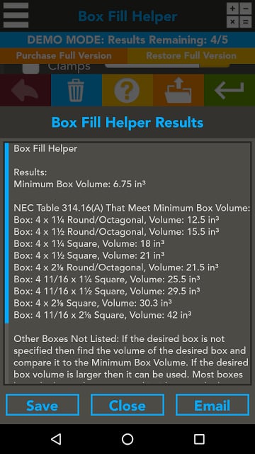 Box Fill Calculator截图1