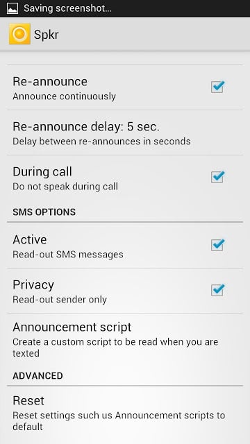 Call &amp; SMS Announcer - Spkr截图3
