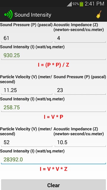 Ohms Acoustic Law Calculator截图4