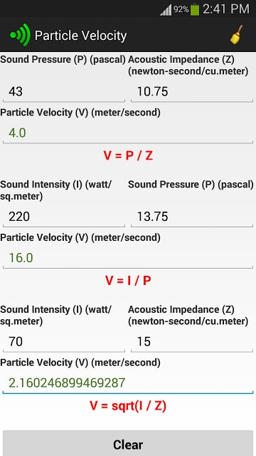 Ohms Acoustic Law Calculator截图1