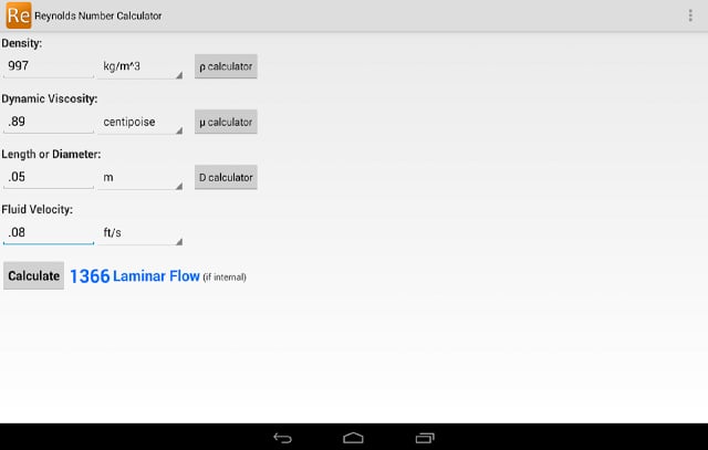 Reynolds Number Calculator截图7