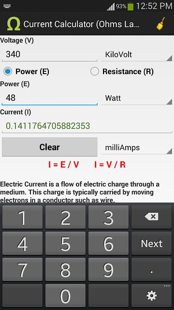 Ohms Law Calculator截图4