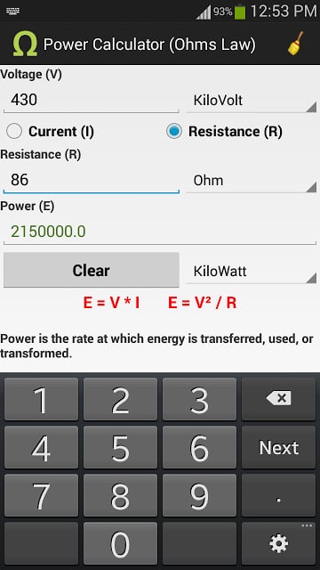 Ohms Law Calculator截图5