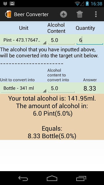 Alcohol &amp; Beer Converter截图1