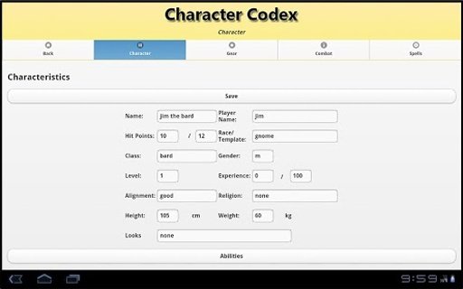 Character Codex截图2