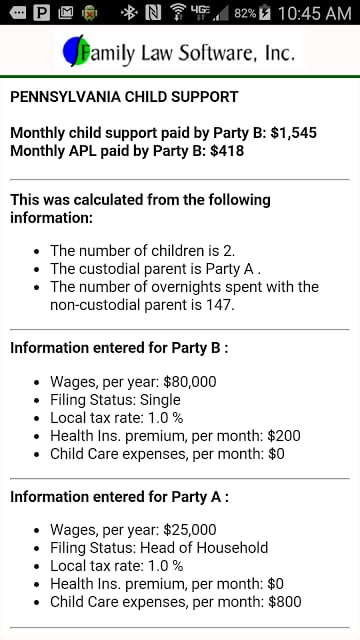 PA Child Support Calculator截图2