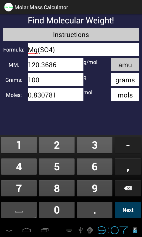 Molar Mass Calculator截图3