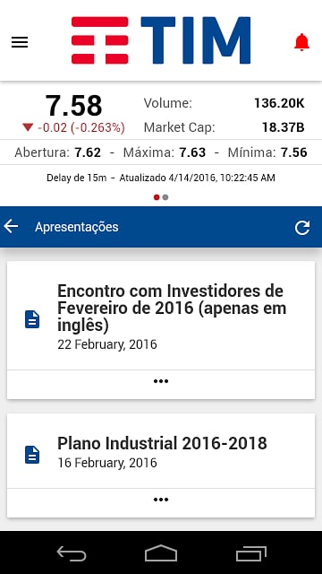 Rela&ccedil;&otilde;es Investidores TIM Part截图4