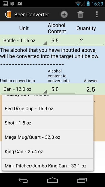 Alcohol &amp; Beer Converter截图4