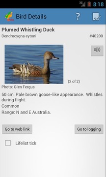 Australian Bird Checklist demo截图