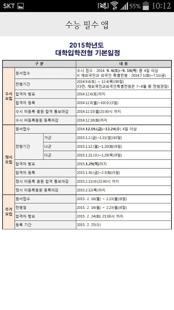 韩国大学学科能力评级截图1