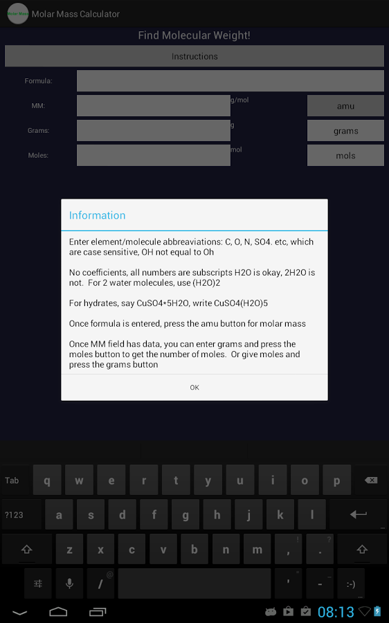 Molar Mass Calculator截图2