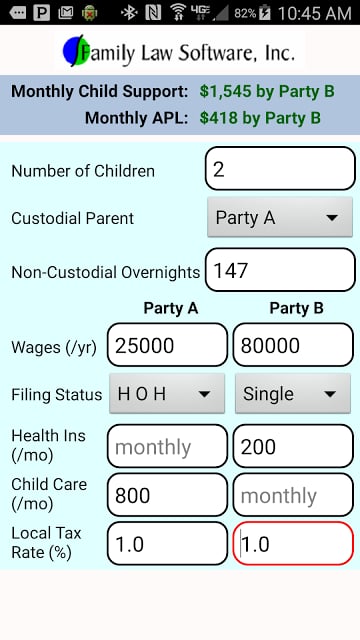 PA Child Support Calculator截图3