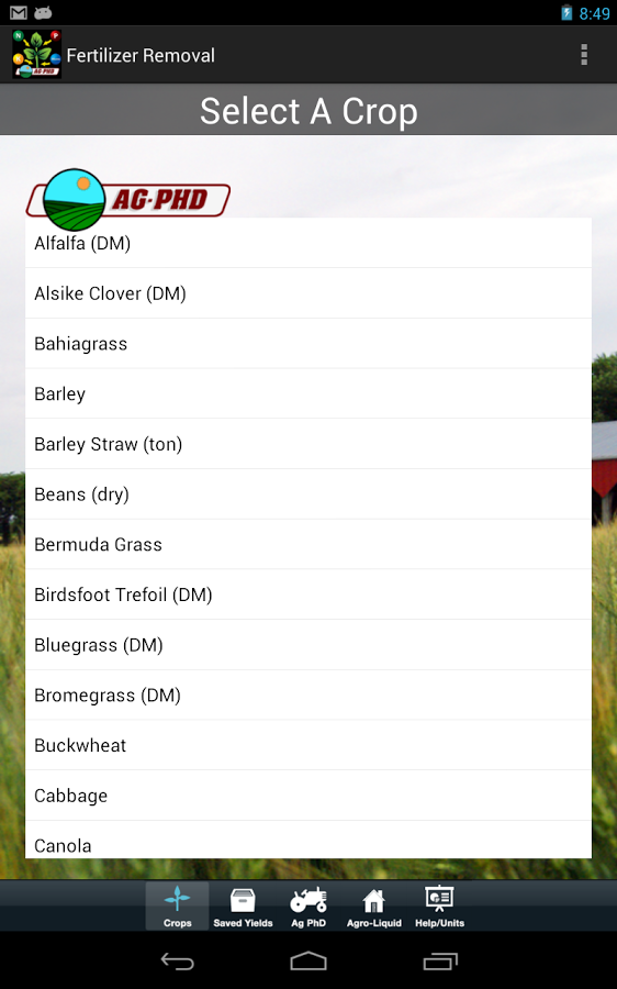 Fertilizer Removal By Crop截图6