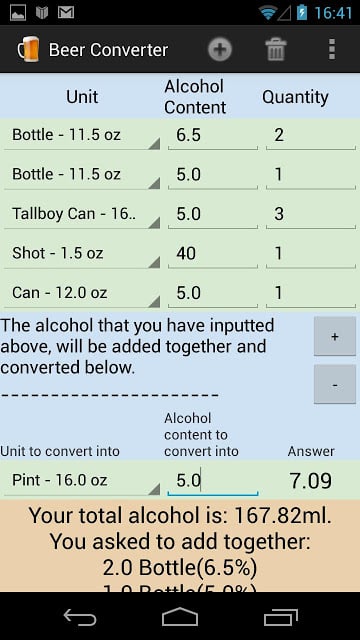 Alcohol &amp; Beer Converter截图2