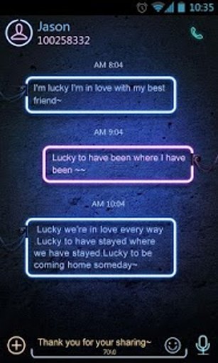 NEON THEME GO SMS PRO EX截图1