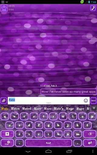 GO Keyboard Purple Neon Theme截图3