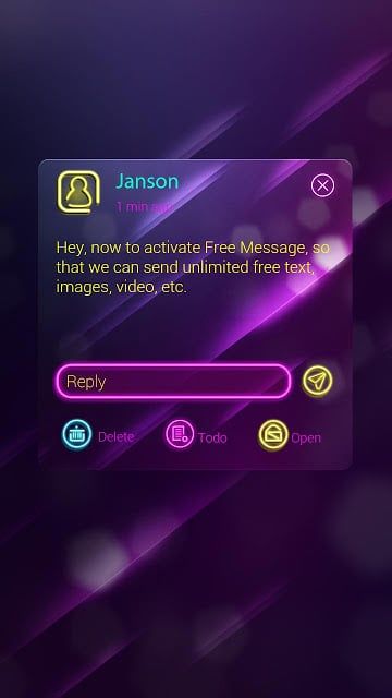 (FREE) GO SMS NEON LIGHT THEME截图3