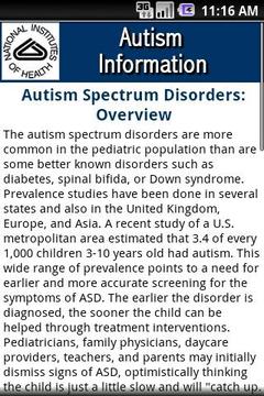 NIH: Autism Information截图