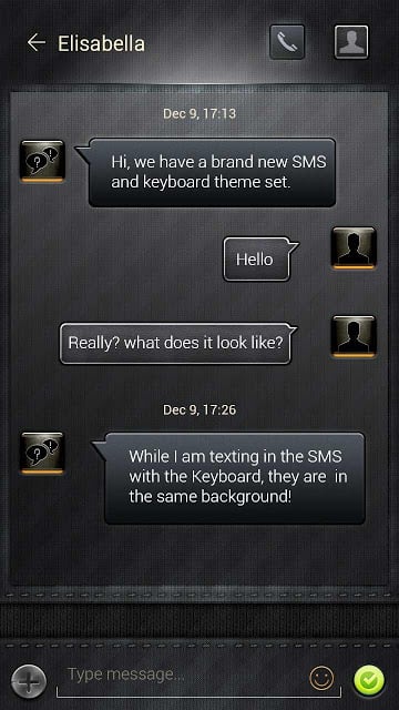 FREE-GO SMS SENIOR BLACK THEME截图5