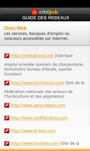 cit&eacute;Job - Guide des r&eacute;seaux截图3