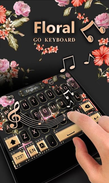 Floral GO Keyboard Theme Emoji截图1