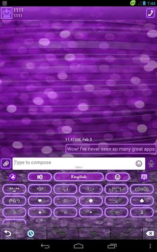 GO Keyboard Purple Neon Theme截图1