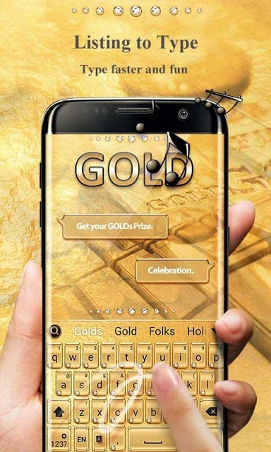 Gold Pro GO Keyboard Theme截图1