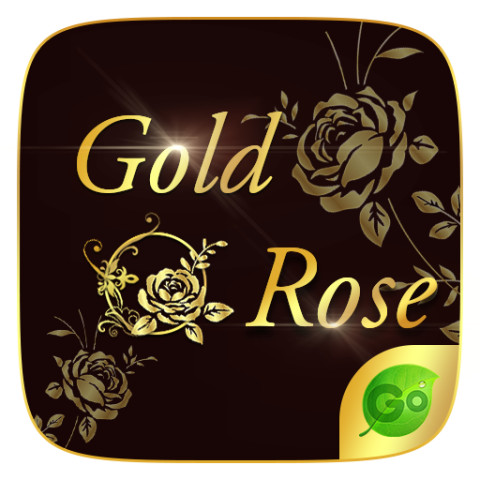 Gold Rose GO Keyboard Theme截图1