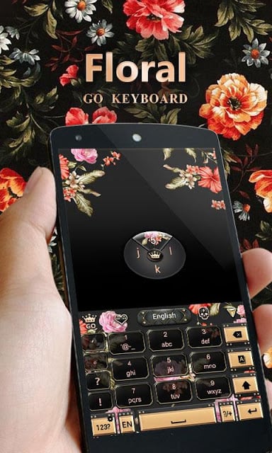 Floral GO Keyboard Theme Emoji截图4