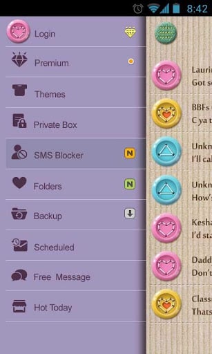 GO SMS Pro Fabric Theme EX截图4