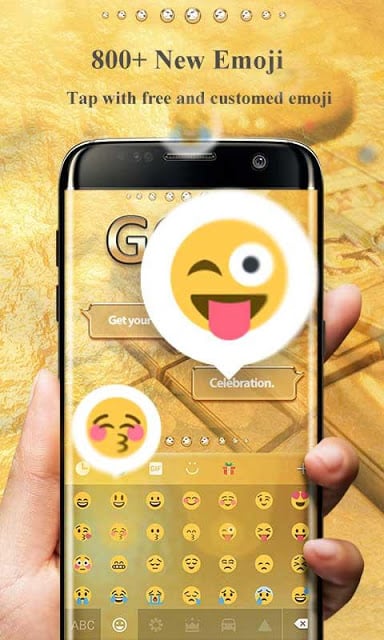 Gold Pro GO Keyboard Theme截图3