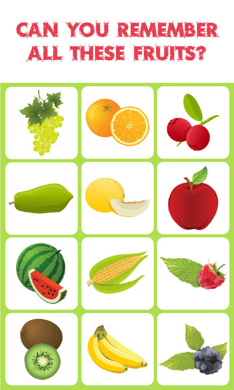 Fruits Match: Memory Game Free截图3