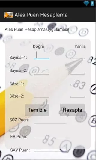 ALES Puan Hesaplama 2014 Yeni截图2