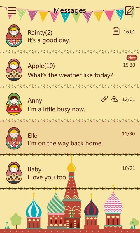 GOSMS Pro Z Matryoshka ThemeEX截图1