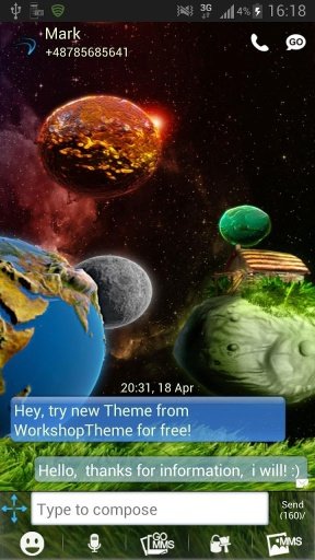 GO SMS Theme Cosmos截图3