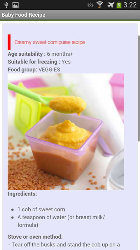 Baby Food Recipe截图1