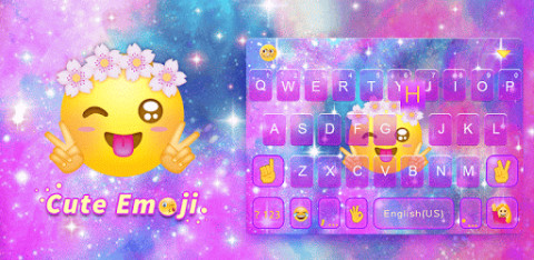 Cute Emoji Kika Keyboard Theme截图2