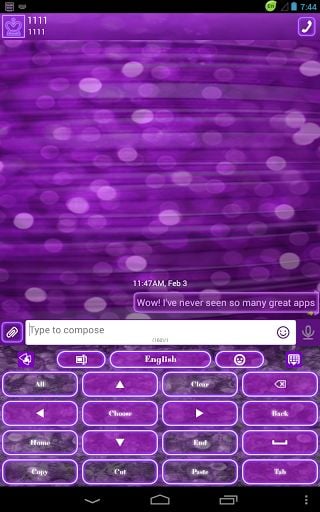 GO Keyboard Purple Neon Theme截图5