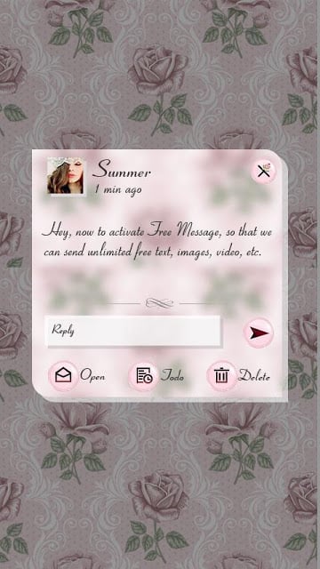 (FREE) GO SMS PRO ROSE THEME截图3