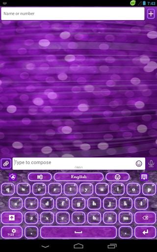 GO Keyboard Purple Neon Theme截图4