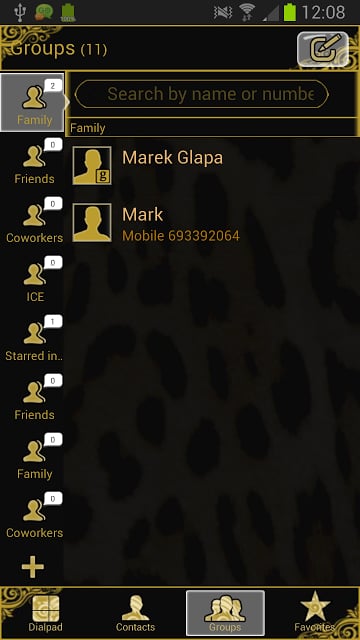 Leopard Theme for GO Contacts截图4