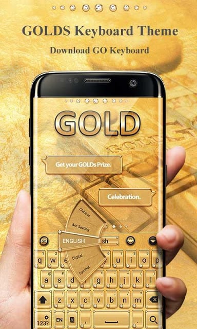 Gold Pro GO Keyboard Theme截图2