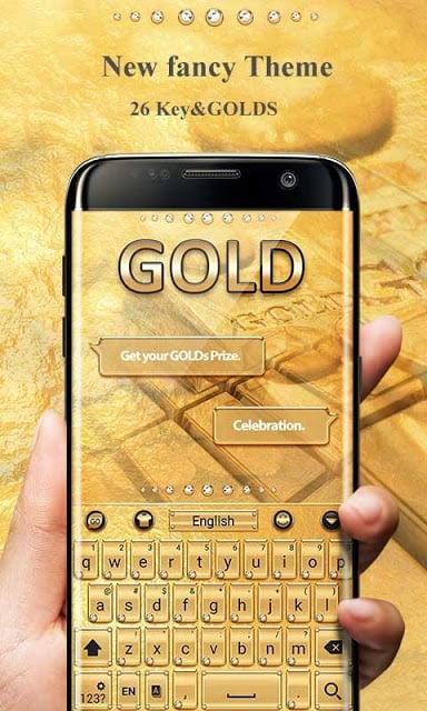 Gold Pro GO Keyboard Theme截图5