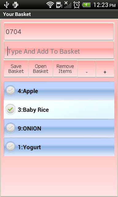 A Simple Shopping List Basket截图1