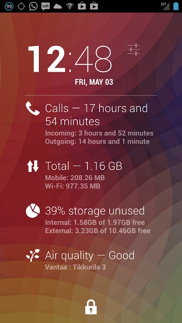 Dashclock Callstats Extension截图2