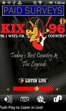 WXFL FM Kix 96 Country Radio截图