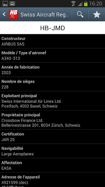 Swiss Aircraft Registry截图1