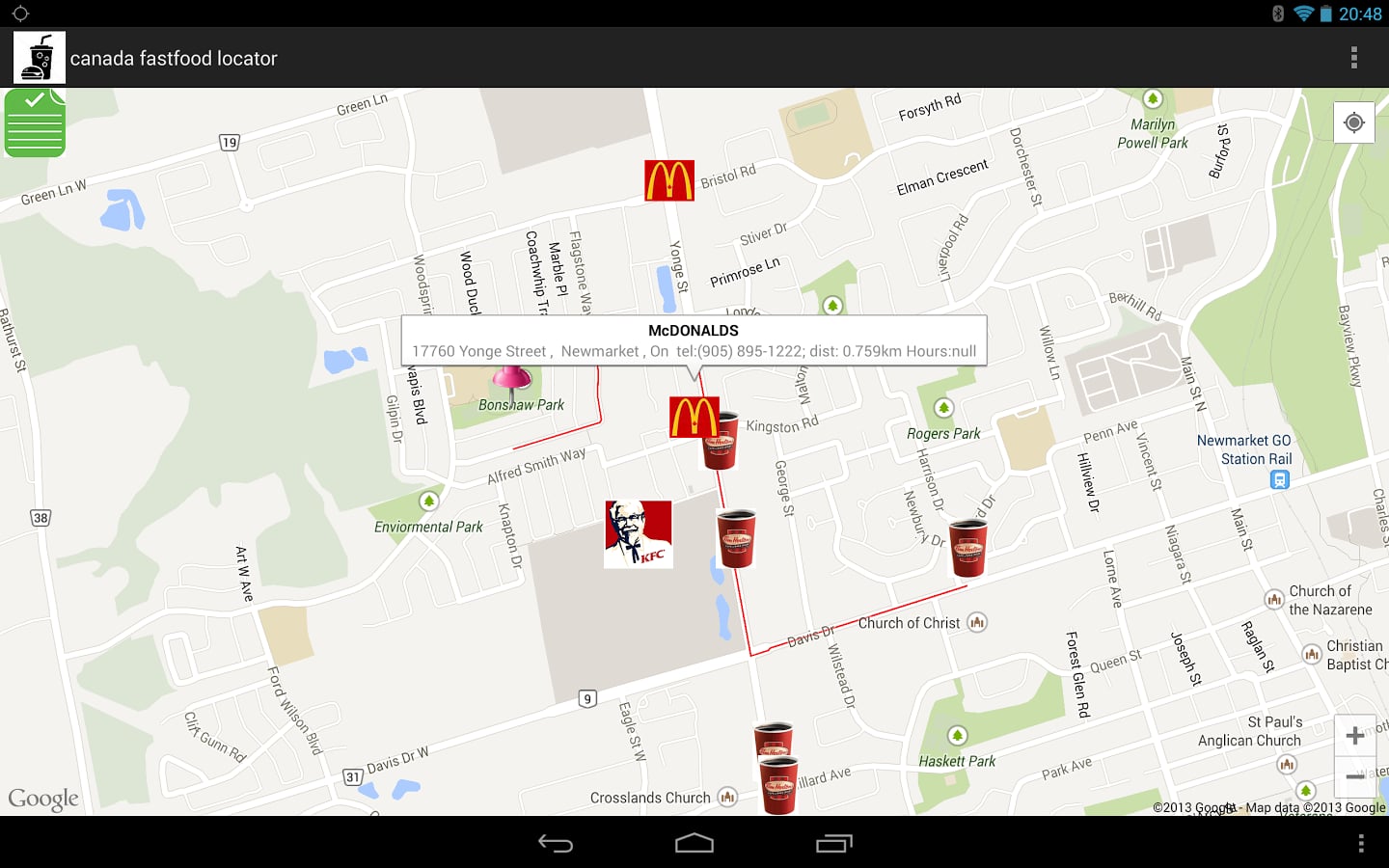 Canada Fast Food Locator截图5