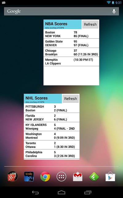 Sports Scores Widget截图4